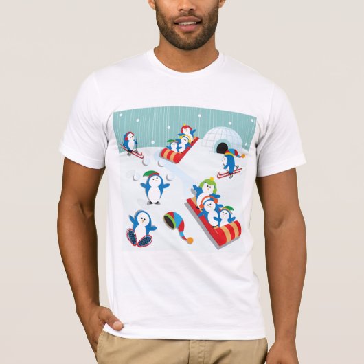 Penguin Fun Mannen T-Shirt (Voorkant)