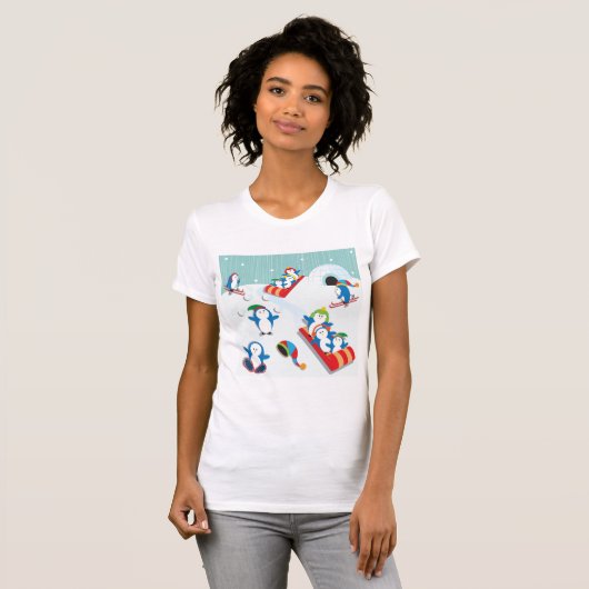Penguin Fun Womens T-Shirt (Voorkant volledig)