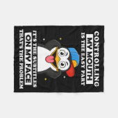 Penguin Funny Controlling My Mouth Is The Easy Par Fleece Deken (Voorkant (Horizontaal))