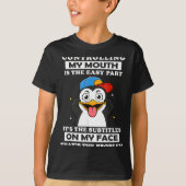 Penguin Funny Controlling My Mouth Is The Easy Par T-shirt (Voorkant)