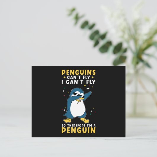 Penguin Funny Gezegde Penguins Funny Briefkaart (Staand voorkant)