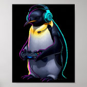 Penguin Gaming Animal Video Games Funny Penguin Poster (Voorkant)