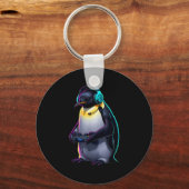 Penguin Gaming Animal Video Games Funny Penguin  Sleutelhanger (Voorkant)