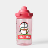 Penguin gepersonaliseerde waterfles met tijdlijn (Achterkant)