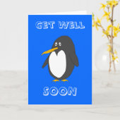 Penguin Get Well Soon Card Kaart (Gele Bloem)
