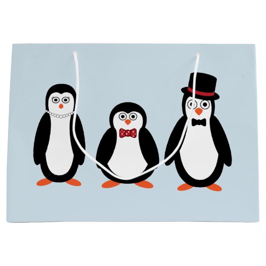 Penguin Gift Bag Groot Cadeauzakje (Voorkant)