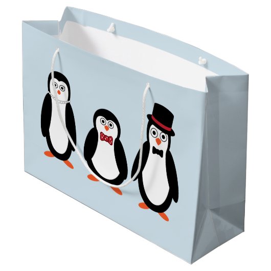 Penguin Gift Bag Groot Cadeauzakje (Achterkant Gekanteld)