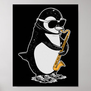 Penguin Gift Kinder Muzikantenorkest Bass Klarinet Poster