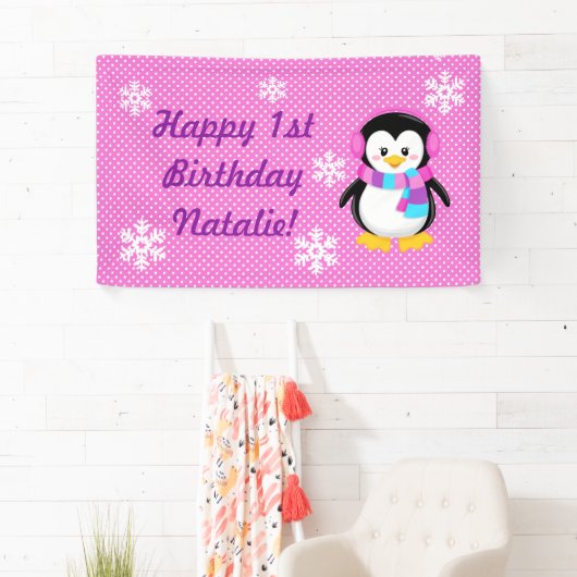 Penguin Girl Personalized Banner (Insitu)
