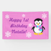 Penguin Girl Personalized Banner (Horizontaal)