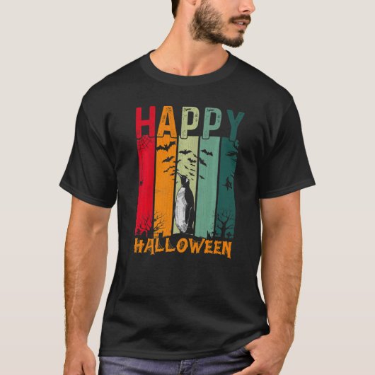 Penguin Girls boys Retro Style Halloween Dinner P T-shirt (Voorkant)