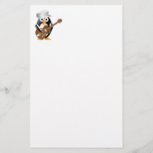 Penguin gitarist briefpapier (Voorkant)