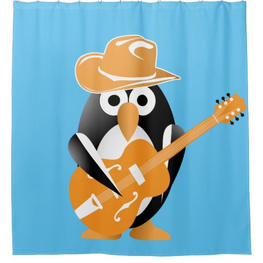 Penguin gitarist douchegordijn (Voorkant)