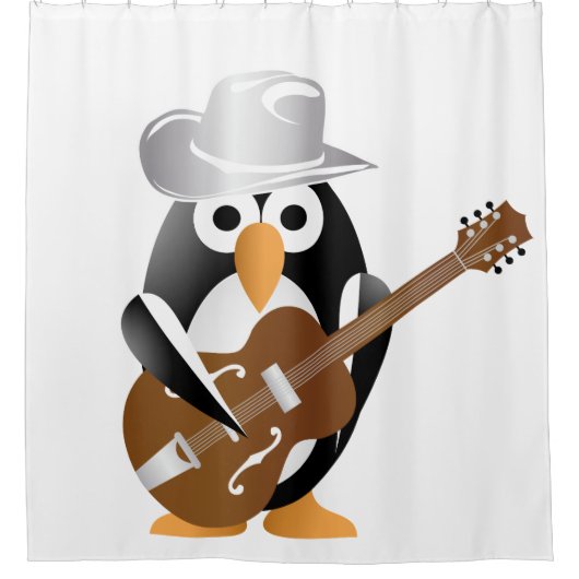 Penguin gitarist douchegordijn (Voorkant)