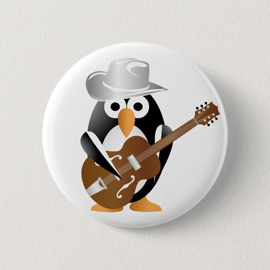 Penguin gitarist ronde button 5,7 cm (Voorkant)
