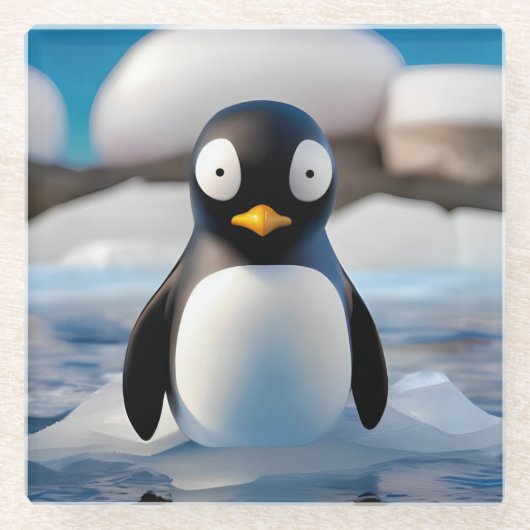 Penguin Glazen Onderzetter (Voorkant)