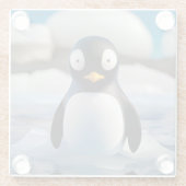 Penguin Glazen Onderzetter (Achterkant)