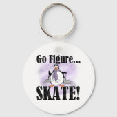 Penguin Go Schaats afbeelding Sleutelhanger (Voorkant)