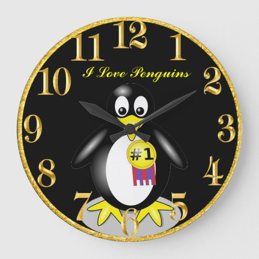 Penguin Gold Clock Grote Klok (Voorkant)