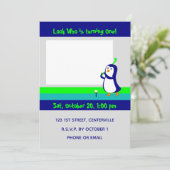 Penguin Golfing-uitnodiging Kaart (Staand voorkant)