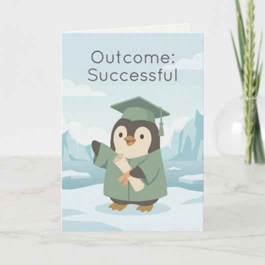 Penguin Graduate | Outcome Successful Dry Humour Kaart (Voorkant)