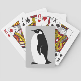 Penguin Gray Black White Pokerkaarten