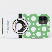 Penguin Green Assorted Polka Dots iPhone 5 Hoesje (Achterkant (horizontaal))