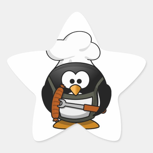 Penguin Grill Ster Sticker (Voorkant)
