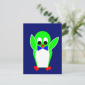 Penguin - groen briefkaart (Staand voorkant)