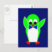 Penguin - groen briefkaart (Voorkant / Achterkant)