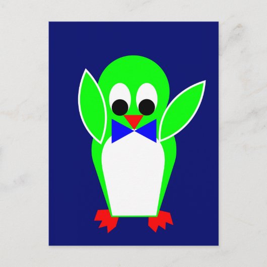 Penguin - groen briefkaart (Voorkant)