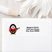 Penguin Guitar Musician Personalize Return Address Etiket (Insitu)