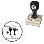 Penguin haak garen Kerstmis handgemaakt door Rubberstempel (Gestempeld)