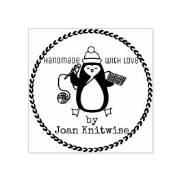 Penguin haak garen Kerstmis handgemaakt door Rubberstempel
