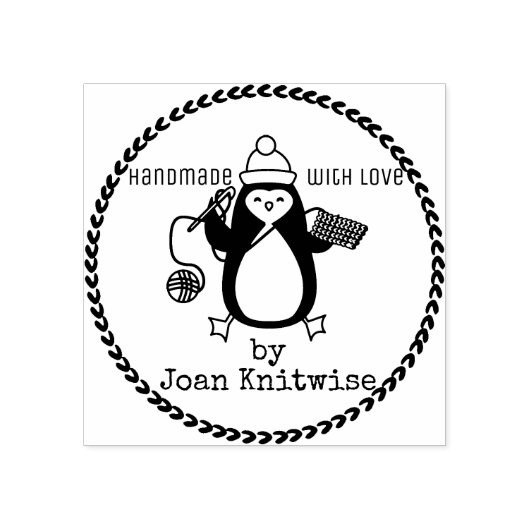 Penguin haak garen Kerstmis handgemaakt door Rubberstempel (Afrduk)