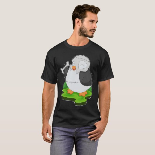 Penguin Halloween Masker T-shirt (Voorkant volledig)
