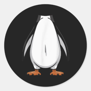 Penguin Halloween Outfit Grappig Eenvoudig Kinder Ronde Sticker