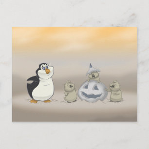 Penguin Halloween Postcard Briefkaart