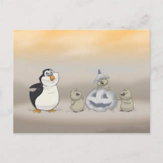 Penguin Halloween Postcard Briefkaart