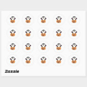 Penguin Halloween Pumpkin Bat Costume Ronde Sticker (Vel)