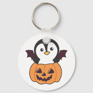 Penguin Halloween Pumpkin Bat Costume Sleutelhange Sleutelhanger