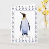Penguin Happy Birthday-kaart Kaart (Gele Bloem)