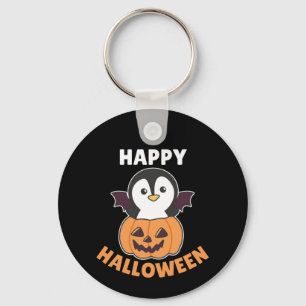 Penguin Happy Halloween Pumpkin Bat Costume Sleutelhanger
