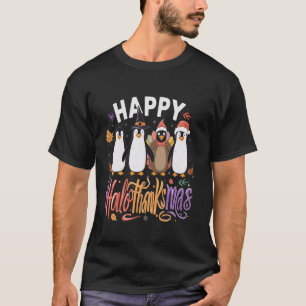 Penguin Happy Hanksmas Halloween Thanksgivin T-shirt