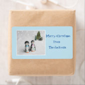 Penguin Happy kerstcadeau-Label Etiket (Insitu)