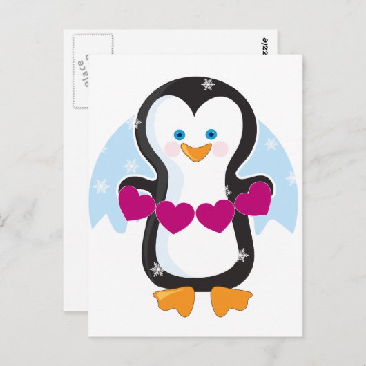 Penguin Heart Briefkaart (Voorkant / Achterkant)