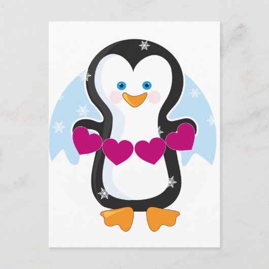 Penguin Heart Briefkaart (Voorkant)