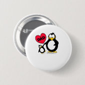 Penguin Heart Dad Ronde Button 5,7 Cm (Voorkant /achterkant)