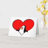 Penguin Heart kaart (Gele Bloem)