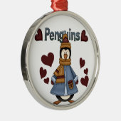 Penguin Heart Keepsake-Ornament Metalen Ornament (Rechts)